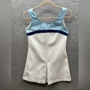 Vintage HEAD 1970’s tennis core mini dress blue white navy stripe size Medium